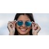 image:imageTifosi Swank Sport Sunglasses  Tangle Free  Ideal For Cycling Golf Hiking Pickleball Running and Great Lifestyle LookSatin ClearSmoke Lens Clarion Blue Mirror  Polarized