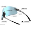image:imageTifosi Vogel SL Sport Sunglasses Men amp Women  Ideal For Baseball Cycling Cricket Golf Hiking RunningCrystal Smoke  Smoke Bright Blue