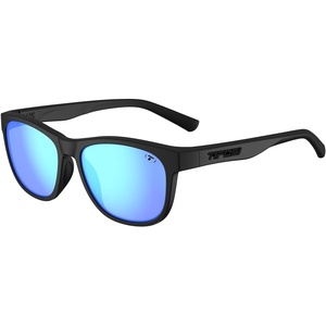 image:imageTifosi Swank Sport Sunglasses  Tangle Free  Ideal For Cycling Golf Hiking Pickleball Running and Great Lifestyle LookBlackoutSmoke Lens With Sky Blue Mirror Polarized