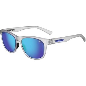 image:imageTifosi Swank Sport Sunglasses  Tangle Free  Ideal For Cycling Golf Hiking Pickleball Running and Great Lifestyle LookSatin ClearSmoke Lens Clarion Blue Mirror  Polarized