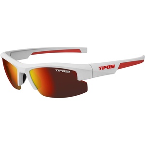 image:imageTifosi ShutOut MultiSport Sunglasses  Ideal For Baseball Golf and Great Lifestyle LookMatte White Smoke Red Lens